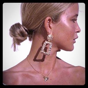 Vintage style silver door knocker earrings